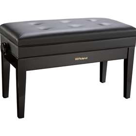 Duet Piano Bench, Black, adjustable, w/storage