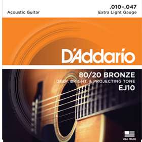 EJ10 80/20 Bronze Extra Light Acoustic Guitar Strings 10-47
