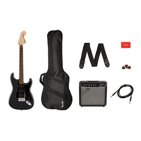 Affinity Series™ Stratocaster® HSS Pack, Laurel Fingerboard, Charcoal Frost Metallic, Gig Bag, 15G -