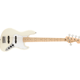 Affinity Series™ Jazz Bass® V, Maple Fingerboard, White Pickguard, Olympic White