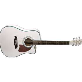 6 String OG2CE Dreadnought Acoustic Electric Guitar, White