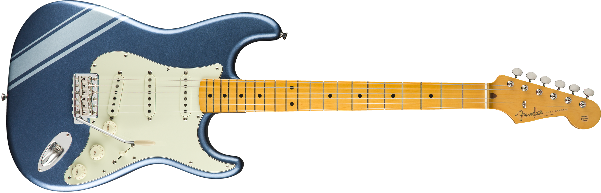 FSR Traditional 50s Strat, Maple Fingerboard, Lake Placid Blue with Ice Blue Metallic Stripes