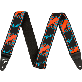 Neon Monogrammed Strap, Blue and Orange, 2"