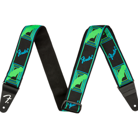 Neon Monogrammed Strap, Blue and Green, 2"