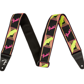 Neon Monogrammed Strap, Pink and Yellow, 2"