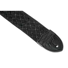 Nylon Jacquard Strap, 2" Black Satin Diamond