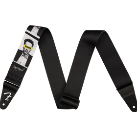 Joe Strummer Know Your Rights Strap, Black/White, 2"
