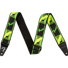 Neon Monogrammed Strap, Green and Yellow, 2"