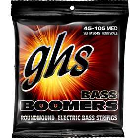 GHS 4-String Bass Boomers, Nickel-Plated Electric Bass Strings - Medium (.045-.105)