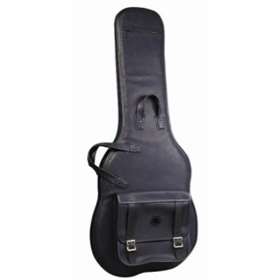 Leather electric guitar bag featuring leather trim and appointments, 1" foam padding and plush linin
