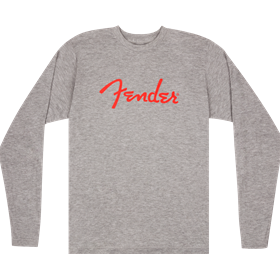 Fender® Spaghetti Logo L/S T-Shirt, Heather Gray, L