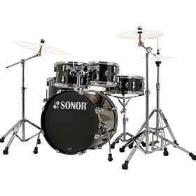 Sonor AQ1 Stage Drum Set, Piano Black, Shells w/ Hardware
