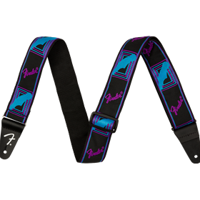 Neon Monogrammed Strap, Blue and Purple, 2"