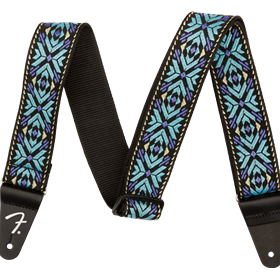 Pasadena Woven Strap, Blue Snowflake, 2"