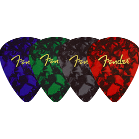 Fender™ Pick Shape Logo Coasters, 4-Pack, Multi-Color