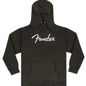 Fender® Spaghetti Logo Hoodie, Gray Heather, M