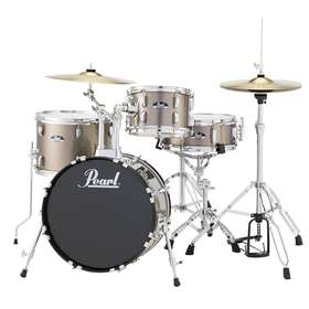 Roadshow Complete 4-Piece Drum Set W/ 18" Bass Drum, Bronze Metallic