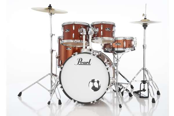 Roadshow 5-Piece Drum Set With 22" Bass Drum, Hardware & Cymbals, Burnt Orange Sparkle