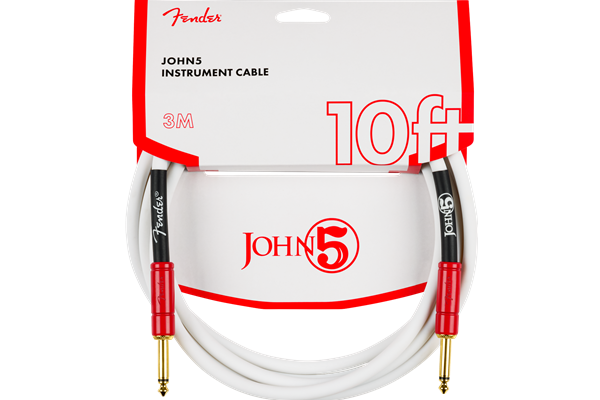 John 5 Instrument Cable, White and Red, 10'