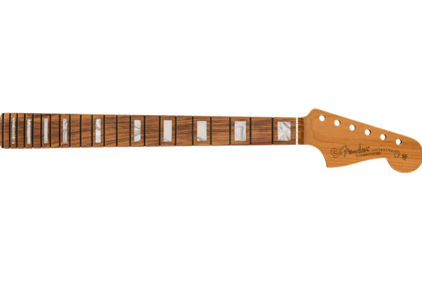 Roasted Jazzmaster Neck, Block Inlays, 22 Medium Jumbo Frets, 9.5" Radius, Pau Ferro Modern C Shape