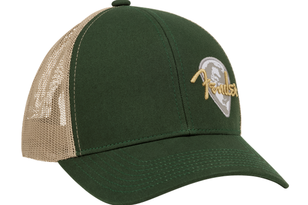 Fender® Globe Pick Patch Hat, Green/Khaki, One Size