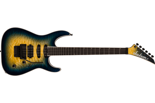 Pro Plus Series Soloist™ SLA3Q, Ebony Fingerboard, Amber Blue Burst