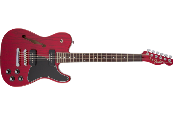 Jim Adkins JA-90 Telecaster® Thinline, Laurel Fingerboard, Crimson Red Transparent