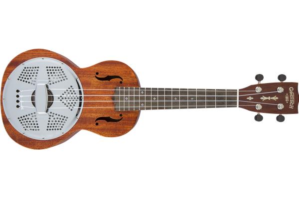 G9112 Resonator-Ukulele with Gig Bag, Ovangkol Fingerboard, Biscuit Cone, Honey Mahogany Stain