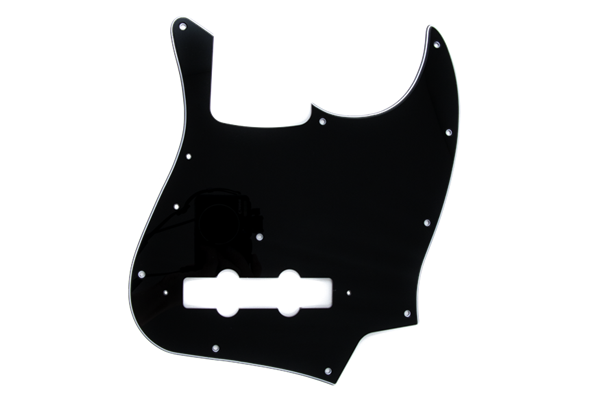 Pure Vintage Pickguard, Jazz Bass® '70s, 10-Hole Mount, Black, 3-Ply