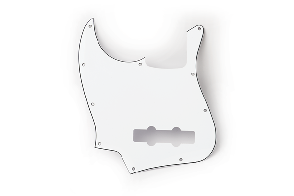 Pickguard, Jazz Bass® (Left-Hand), 10-Hole Mount, White, 1-Ply