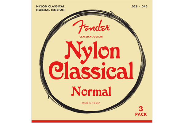 Nylon Acoustic Strings, 100 Clear/Silver, Tie End, Gauges .028-.043, 3-Pack