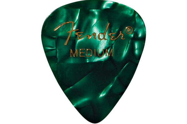 Premium Celluloid 351 Shape Picks, Medium, Green Moto, 144-Pack