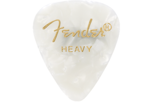 Premium Celluloid 351 Shape Picks, Heavy, White Moto, 144-Pack