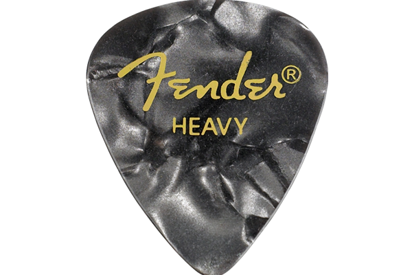 Premium Celluloid 351 Shape Picks, Heavy, Black Moto, 144-Pack