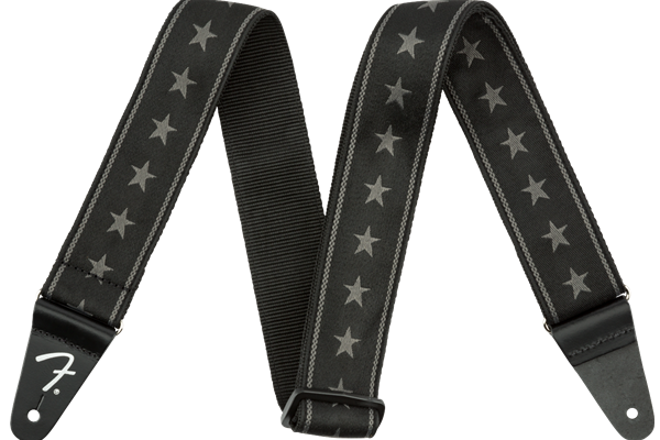 Nylon Stars and Stripes Strap, Black/Grey, 2"