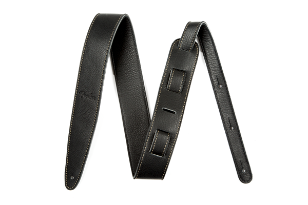 Artisan Crafted Leather Strap, Black, 2"