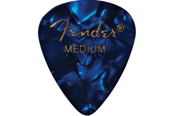 Premium Celluloid 351 Shape Picks, Medium, Blue Moto, 12-Pack