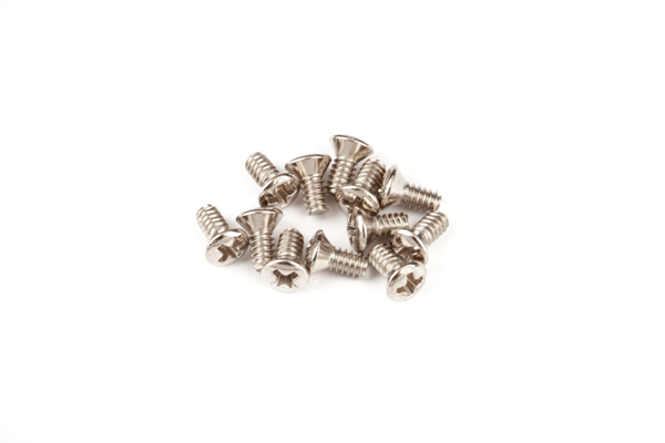 Slide Switch Mounting Screws - Jaguar®/Jazzmaster®, (4-40 X 1/4" philips), Nickel (12)