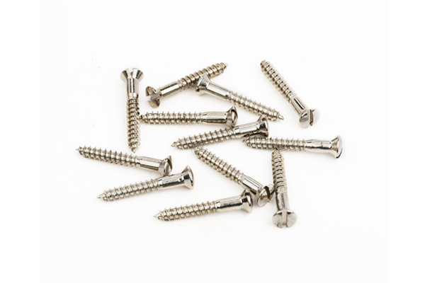 Pure Vintage Slotted Telecaster® Bridge/Strap Button Mounting Screws, Nickel (12)