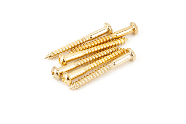 Vintage-Style Stratocaster® Bridge Mounting Screws, Phillips-Head, Gold (6)