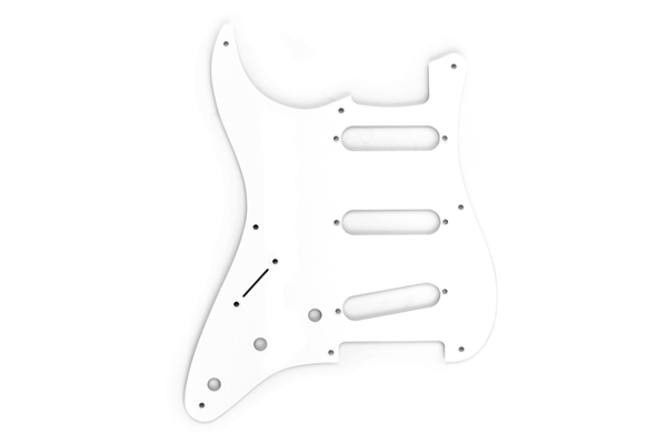 Pickguard, Stratocaster® S/S/S (Left-Hand), 8-Hole Mount, White, 1-Ply