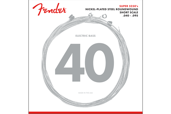 Super 5250 Bass Strings, Nickel-Plated Steel Roundwound, Short Scale, 5250XL .040-.095 Gauges, (4)