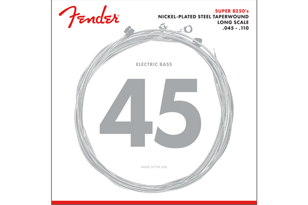 8250 Bass Strings, Nickel Plated Steel Taperwound, Long Scale, 8250M .045-.110 Gauges, (4)