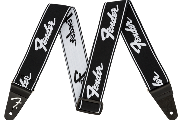 WeighLess™ Running Logo Strap, Black/White, 2"