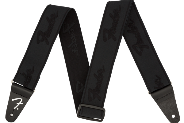 WeighLess™ Running Logo Strap, Black/Black, 2"