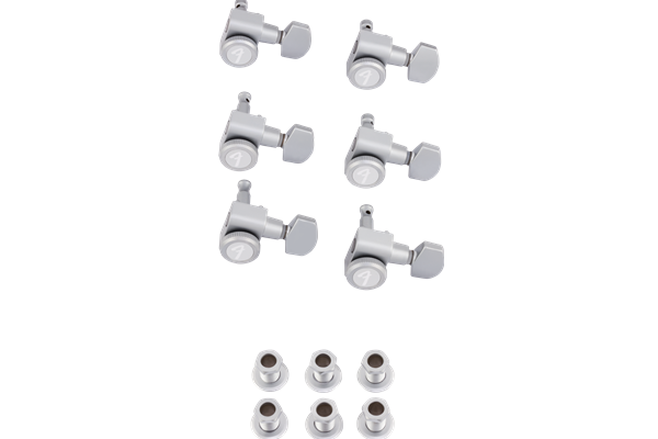 Locking Stratocaster®/Telecaster® Staggered Tuning Machines, Brushed Chrome (6)