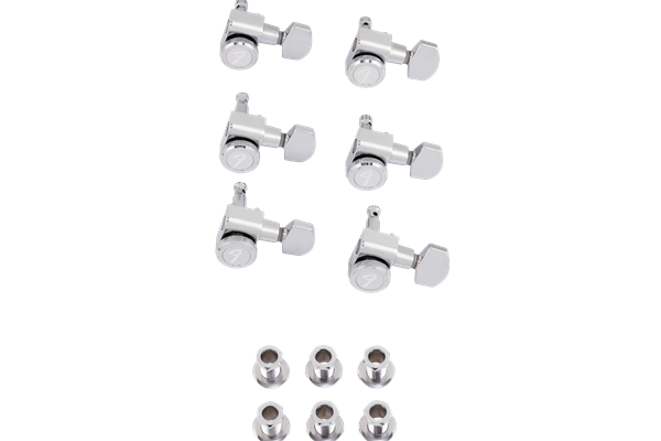 Locking Stratocaster®/Telecaster® Staggered Tuning Machines (Polished Chrome) (6)