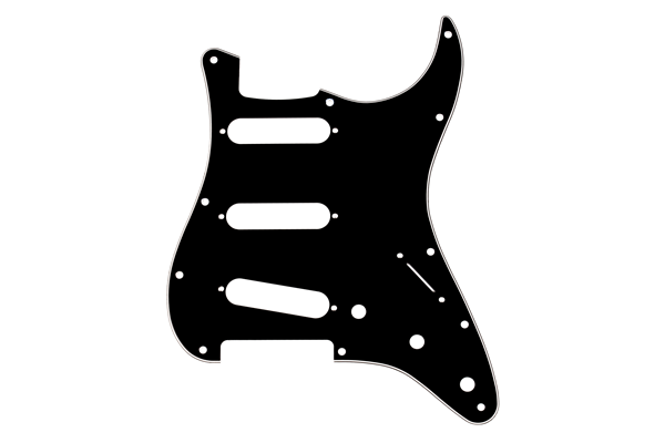 Pickguard, Stratocaster® S/S/S, 11-Hole Mount, B/W/B, 3-Ply