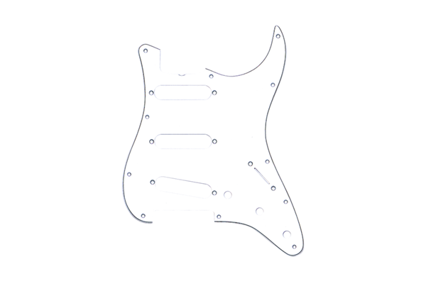 Pickguard, Stratocaster® S/S/S, 11-Hole Vintage Mount (with Truss Rod Notch), White, 3-Ply