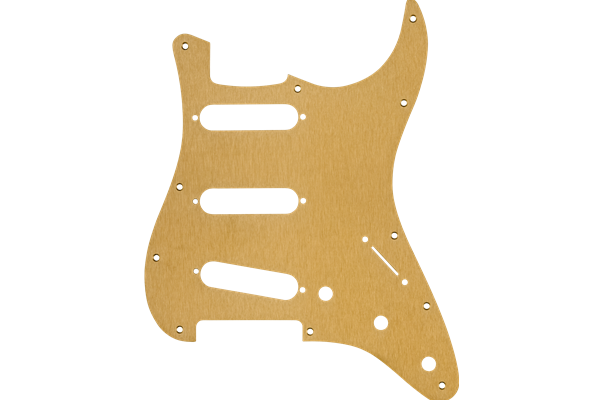 Pickguard, Stratocaster® S/S/S, 11-Hole Mount, Gold Anodized Aluminum, 1-Ply